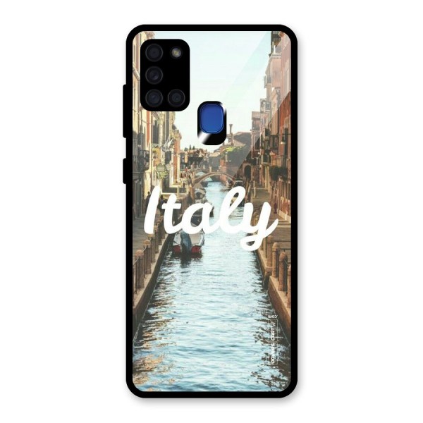 City Travel Glass Back Case for Galaxy A21s