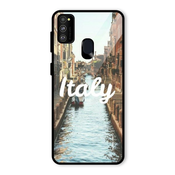 City Travel Glass Back Case for Galaxy M21