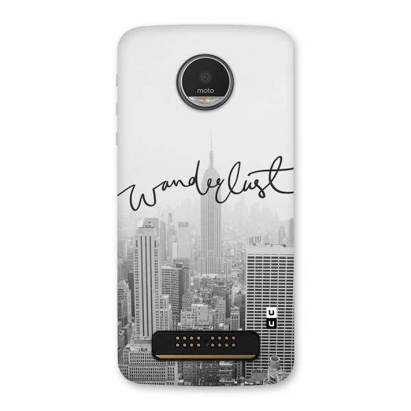 City Wanderlust Monochrome Back Case for Moto Z Play