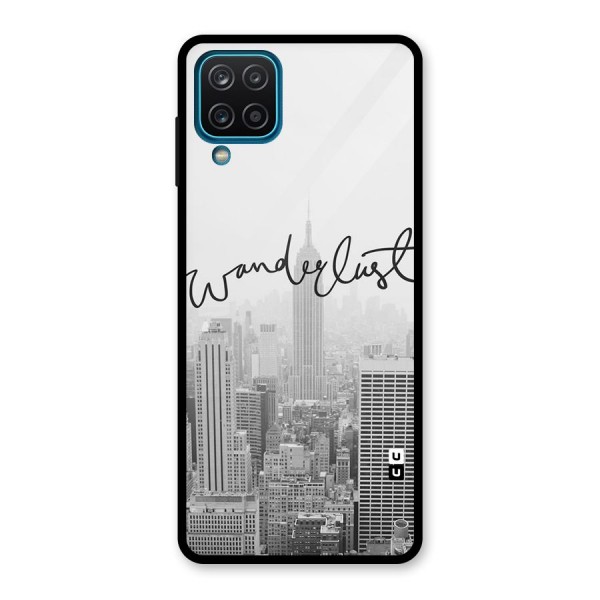 City Wanderlust Monochrome Glass Back Case for Galaxy A12