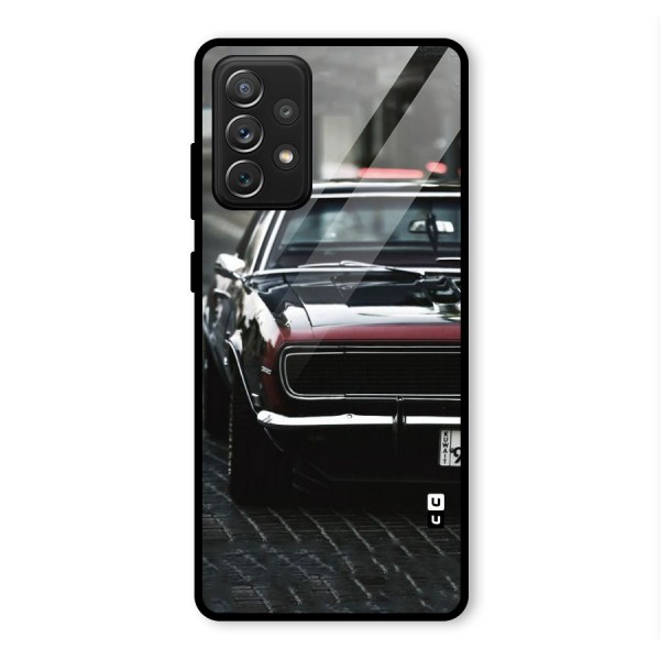Class Vintage Car Glass Back Case for Galaxy A72