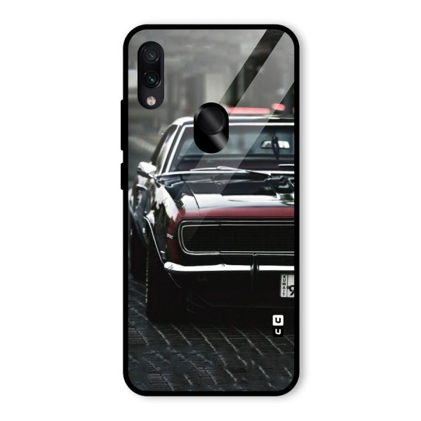 Class Vintage Car Glass Back Case for Redmi Note 7S