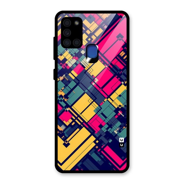 Classic Abstract Coloured Glass Back Case for Galaxy A21s