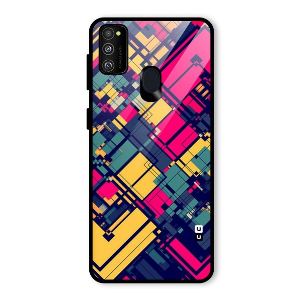 Classic Abstract Coloured Glass Back Case for Galaxy M21