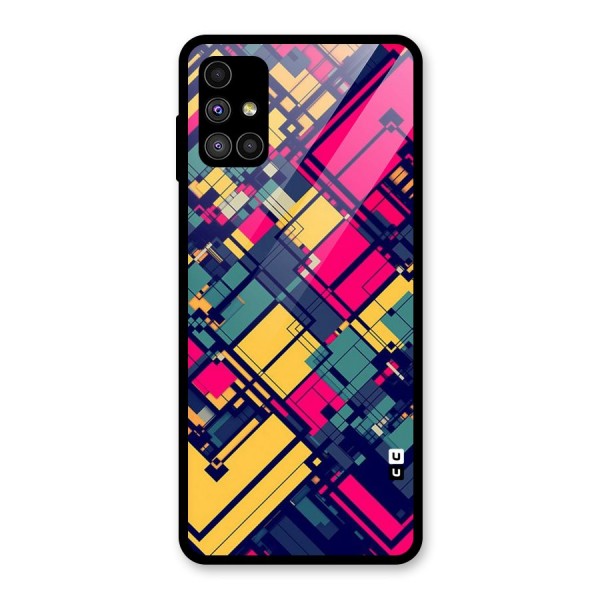 Classic Abstract Coloured Glass Back Case for Galaxy M51