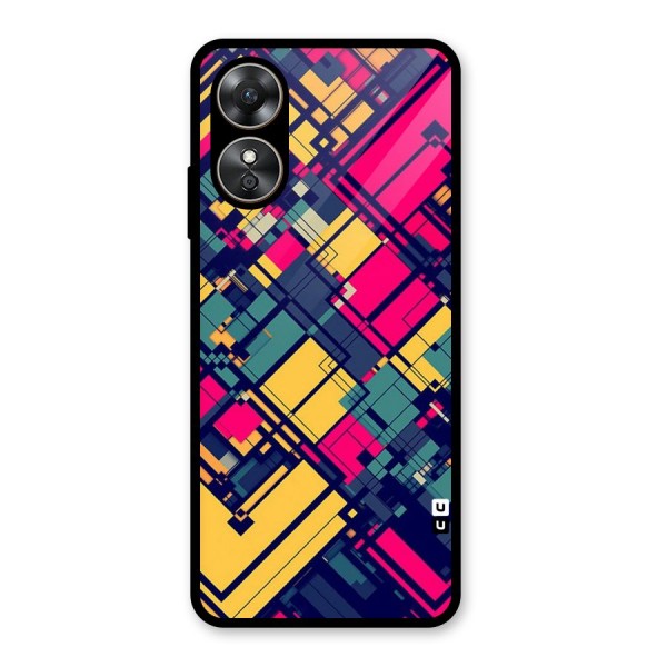 Classic Abstract Coloured Glass Back Case for Oppo A17