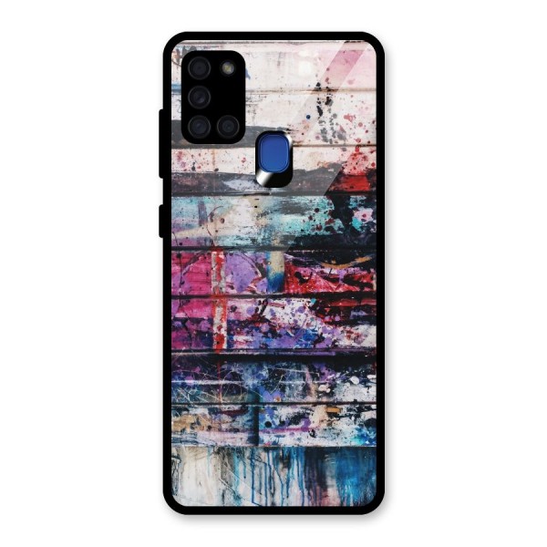 Classic Art Splash Glass Back Case for Galaxy A21s