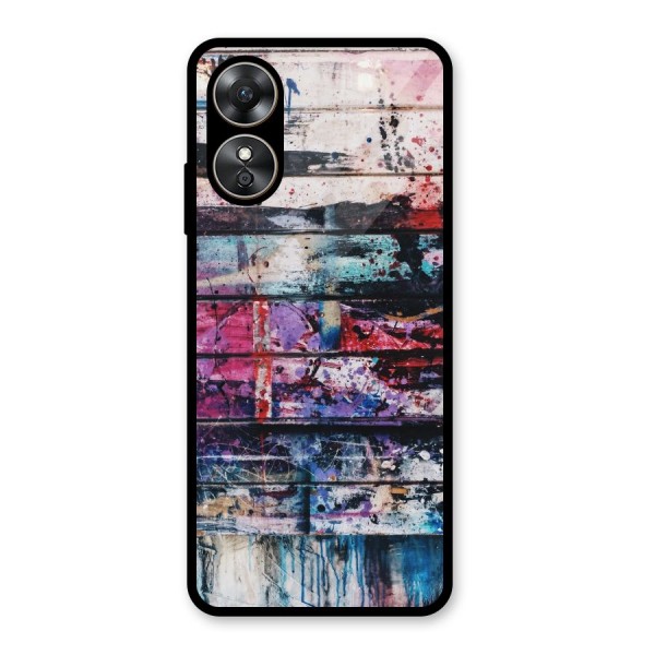 Classic Art Splash Glass Back Case for Oppo A17