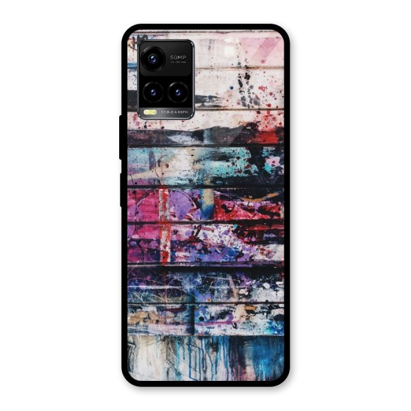 Classic Art Splash Glass Back Case for Vivo Y21G