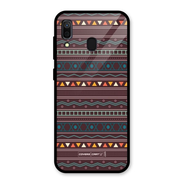 Classic Aztec Pattern Glass Back Case for Galaxy A30