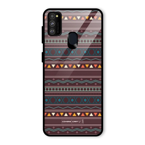 Classic Aztec Pattern Glass Back Case for Galaxy M21