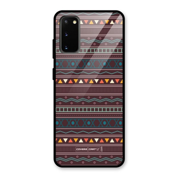 Classic Aztec Pattern Glass Back Case for Galaxy S20