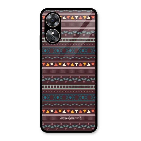 Classic Aztec Pattern Glass Back Case for Oppo A17