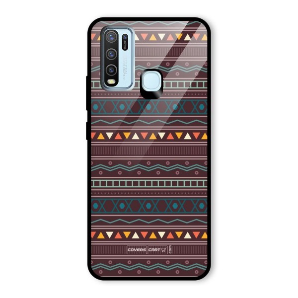 Classic Aztec Pattern Glass Back Case for Vivo Y30