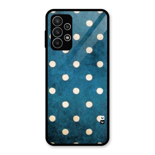 Classic Blue Polka Glass Back Case for Galaxy A23