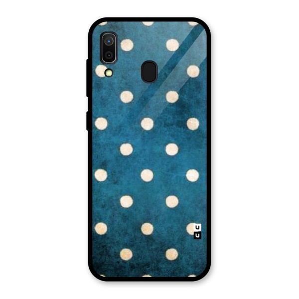 Classic Blue Polka Glass Back Case for Galaxy A30