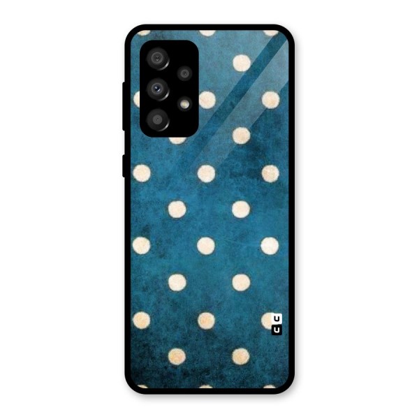 Classic Blue Polka Glass Back Case for Galaxy A32