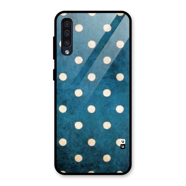 Classic Blue Polka Glass Back Case for Galaxy A50s