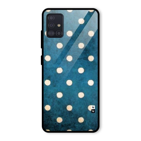 Classic Blue Polka Glass Back Case for Galaxy A51