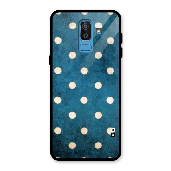 Classic Blue Polka Glass Back Case for Galaxy J8