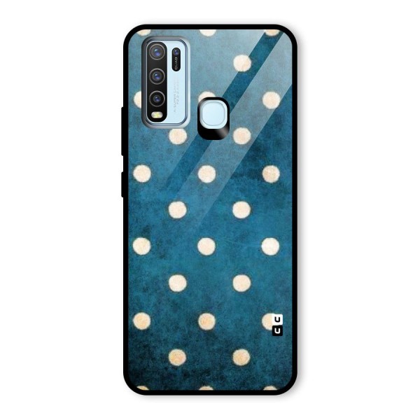 Classic Blue Polka Glass Back Case for Vivo Y30