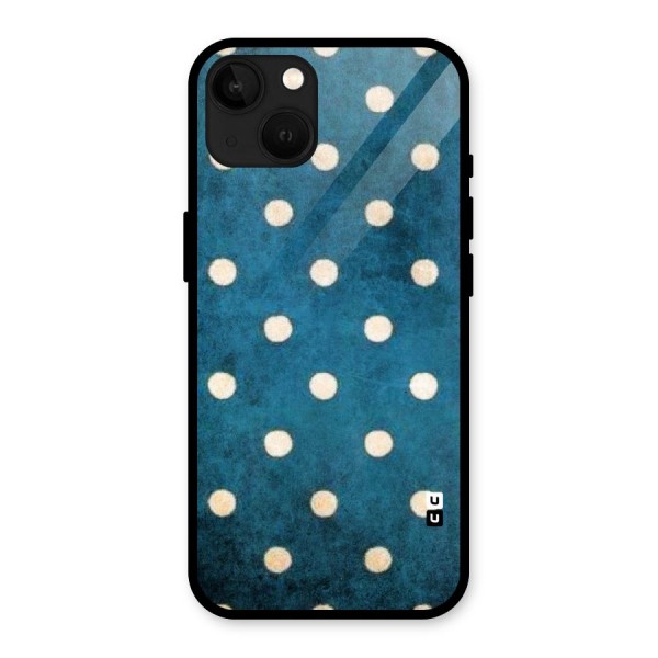 Classic Blue Polka Glass Back Case for iPhone 13