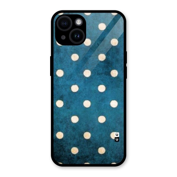 Classic Blue Polka Glass Back Case for iPhone 14