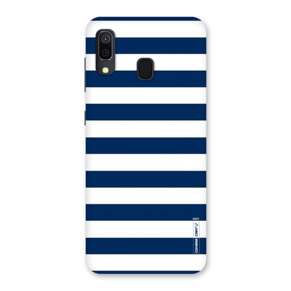 Classic Blue White Stripes Back Case for Galaxy A20