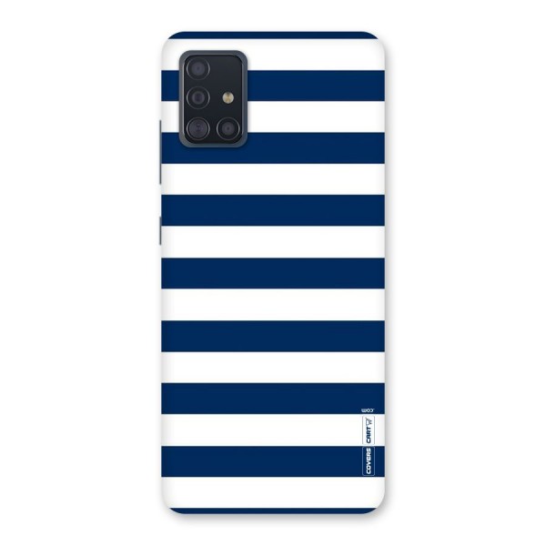 Classic Blue White Stripes Back Case for Galaxy A51