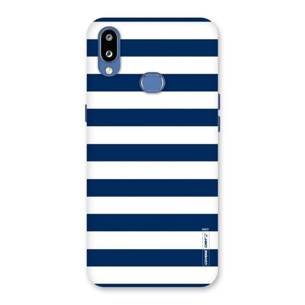 Classic Blue White Stripes Back Case for Galaxy M01s