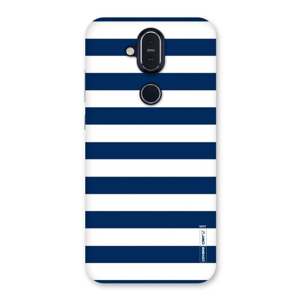 Classic Blue White Stripes Back Case for Nokia 8.1