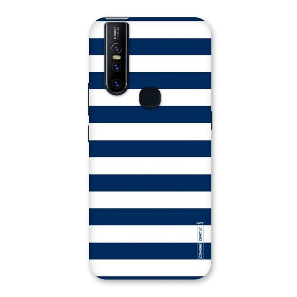 Classic Blue White Stripes Back Case for Vivo V15