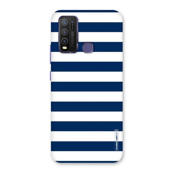 Classic Blue White Stripes Back Case for Vivo Y30