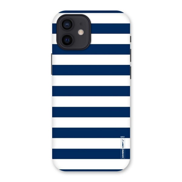 Classic Blue White Stripes Back Case for iPhone 12