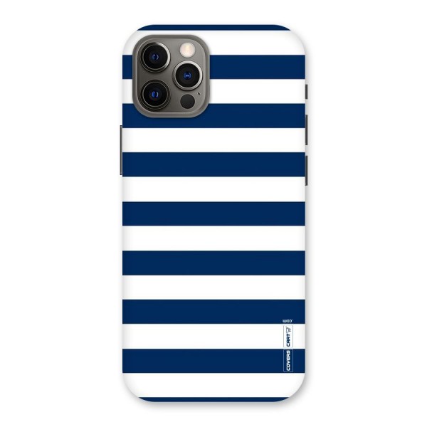 Classic Blue White Stripes Back Case for iPhone 12 Pro