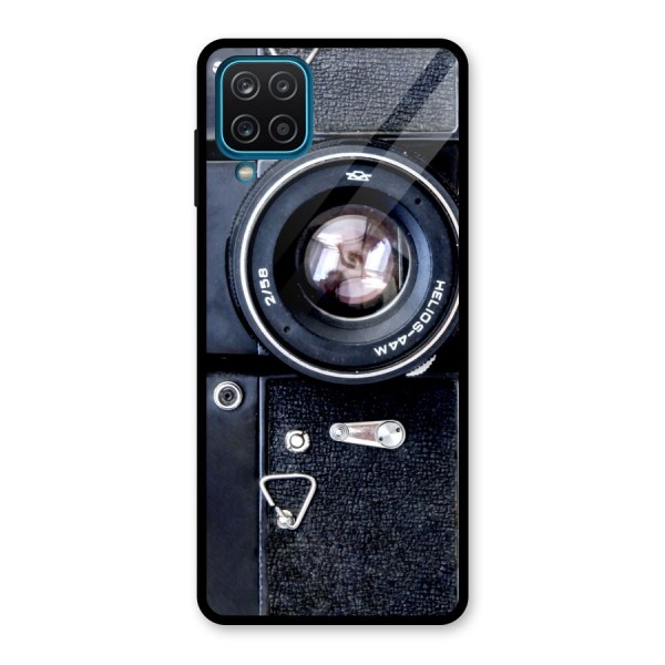 Classic Camera Glass Back Case for Galaxy A12