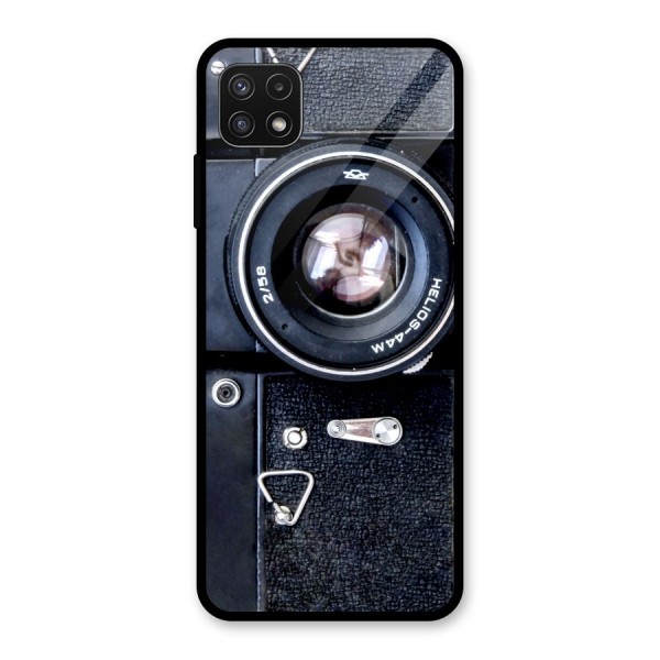 Classic Camera Glass Back Case for Galaxy A22 5G