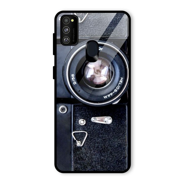 Classic Camera Glass Back Case for Galaxy M21