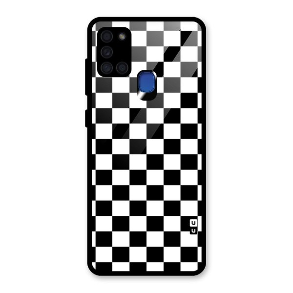 Classic Check Glass Back Case for Galaxy A21s