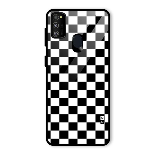 Classic Check Glass Back Case for Galaxy M21