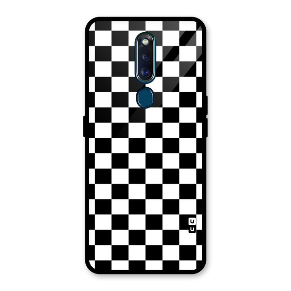 Classic Check Glass Back Case for Oppo F11 Pro