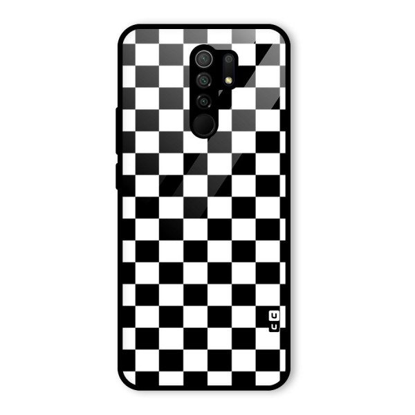 Classic Check Glass Back Case for Redmi 9 Prime