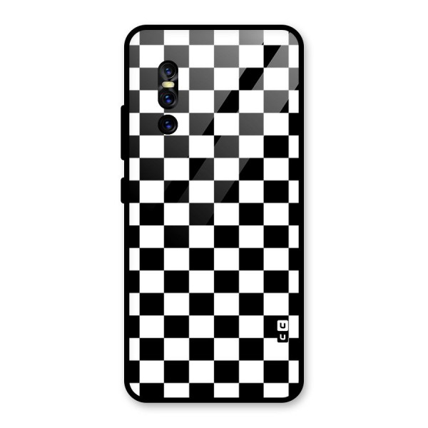 Classic Check Glass Back Case for Vivo V15 Pro