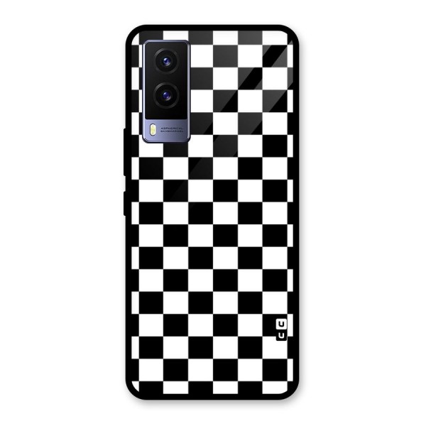 Classic Check Glass Back Case for Vivo V21e 5G