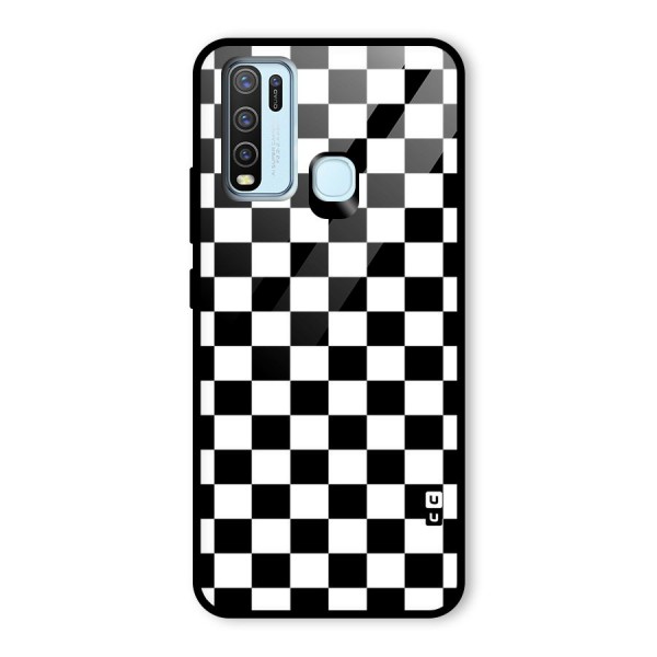 Classic Check Glass Back Case for Vivo Y30