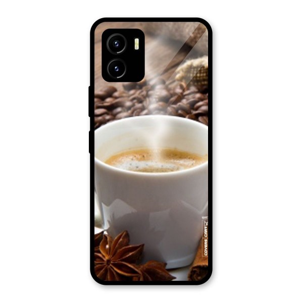 Classic Coffee Beans Glass Back Case for Vivo Y15s