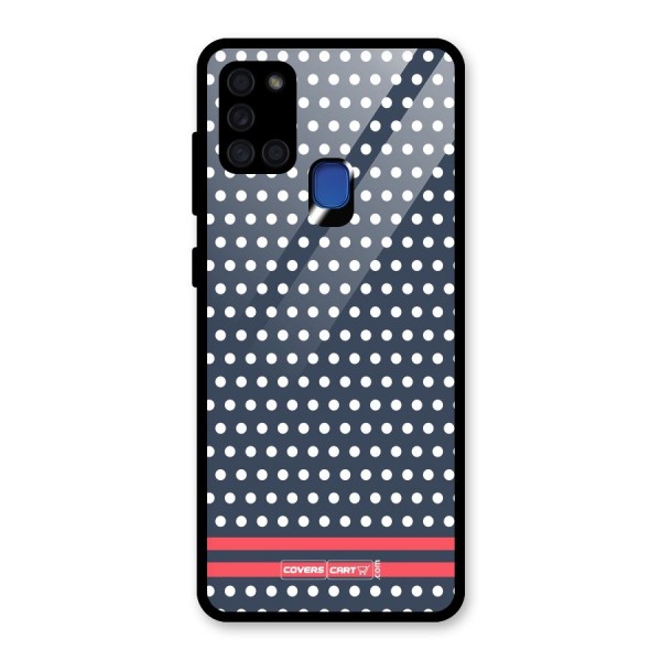 Classic Polka Dots Glass Back Case for Galaxy A21s