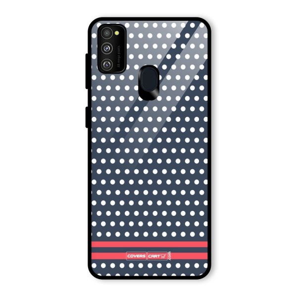 Classic Polka Dots Glass Back Case for Galaxy M21