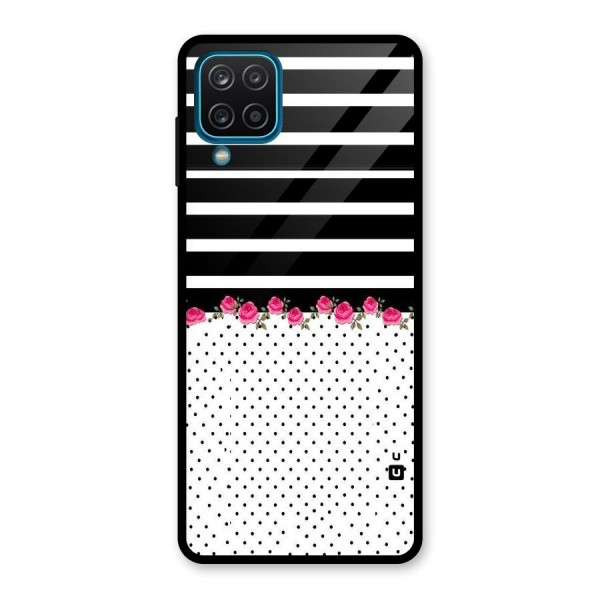 Classic Polka Stripes Glass Back Case for Galaxy A12