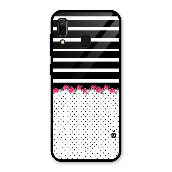 Classic Polka Stripes Glass Back Case for Galaxy A30